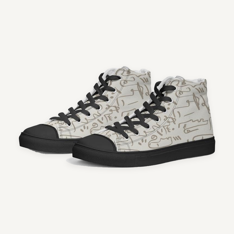 Clothed In Glory Signature Wear African Sun Man Hightop Canvas Shoes - Black - ClothedInGloryApparel