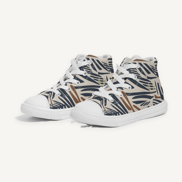 Clothed In Glory Signature Wear African Print Kids Hightop Canvas Shoes - ClothedInGloryApparel