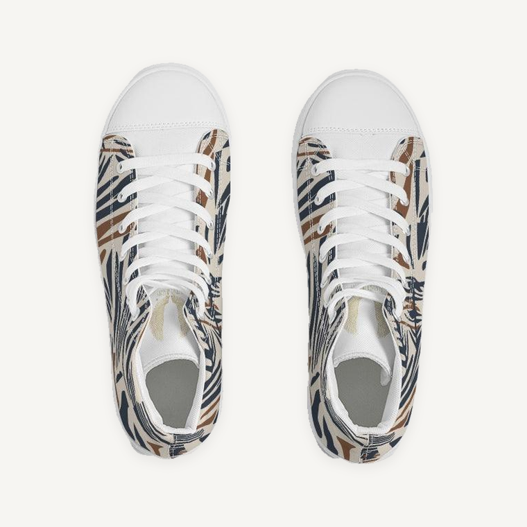 Clothed In Glory Signature Wear African Print Man Hightop Canvas Shoes - ClothedInGloryApparel