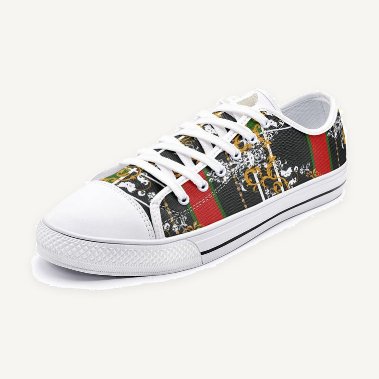 Clothed In Glory Signature Wear Milano Unisex Low Top Canvas Shoes - ClothedInGloryApparel
