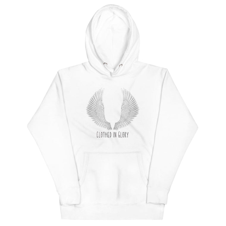 Clothed In Glory Classic Large Black and White Logo Unisex Hoodie - ClothedInGloryApparel