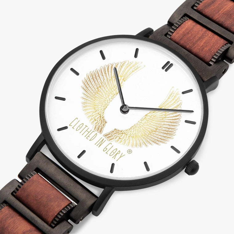 Clothed In Glory Wooden Strap Quartz Watch - With Indicators - ClothedInGloryApparel