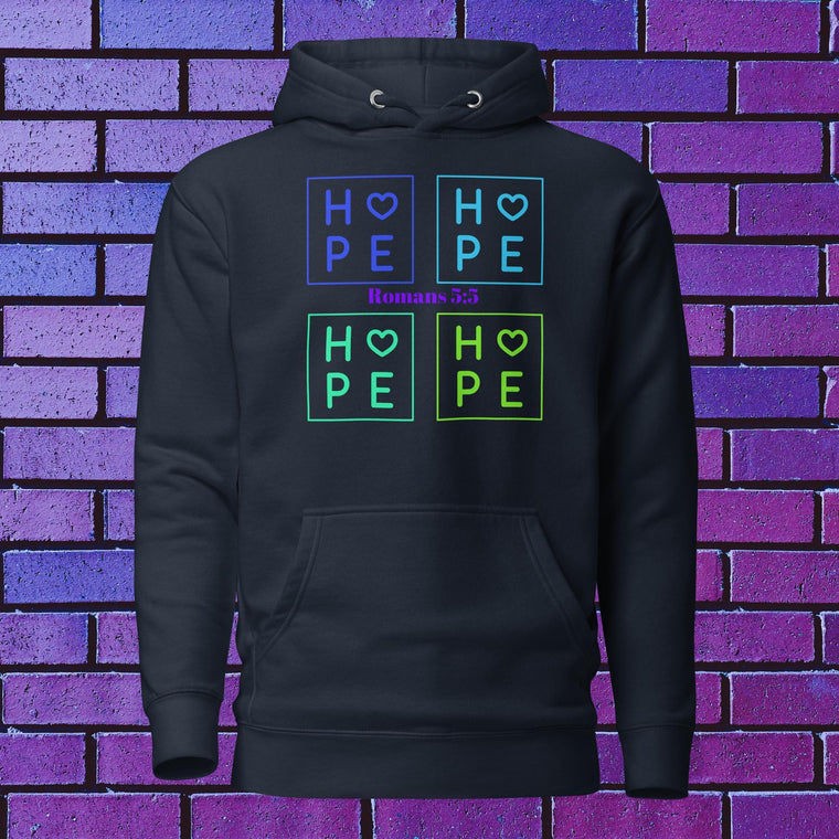 Hope Rom 5:5 Premium Unisex Hoodie - ClothedInGloryApparel