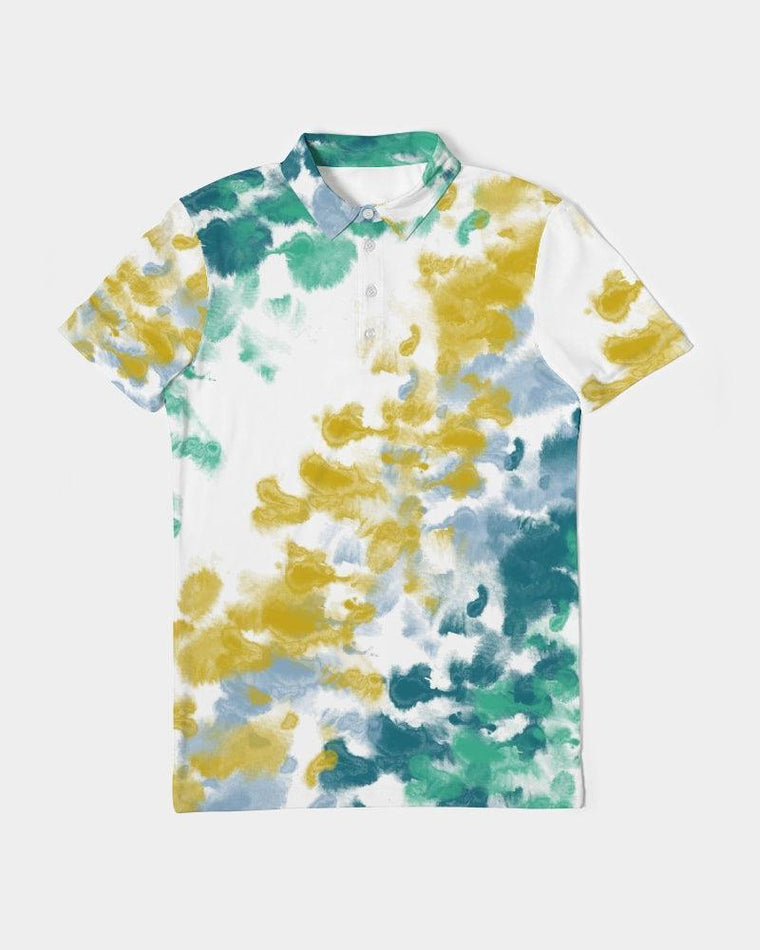 Clothed In Glory Colourful Pop Art Men's Slim Fit Short Sleeve Polo - ClothedInGloryApparel