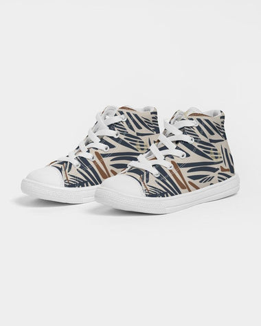 Clothed In Glory Signature Wear African Print Kids Hightop Canvas Shoes - ClothedInGloryApparel