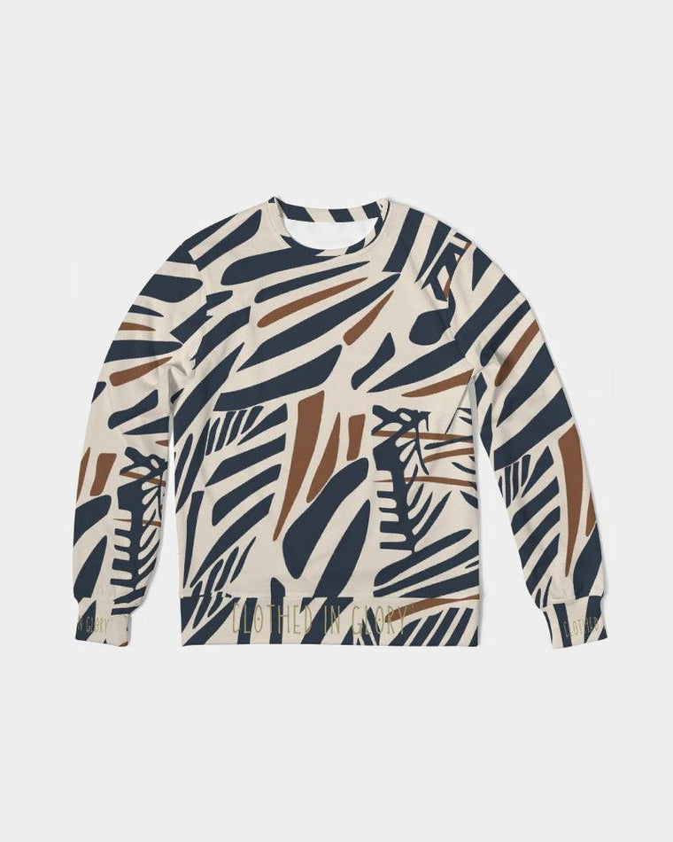 Clothed In Glory Signature Wear African Print Man Classic French Terry Crewneck Pullover Shirt - ClothedInGloryApparel