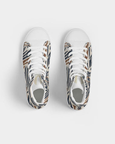 Clothed In Glory Signature Wear African Print Man Hightop Canvas Shoes - ClothedInGloryApparel