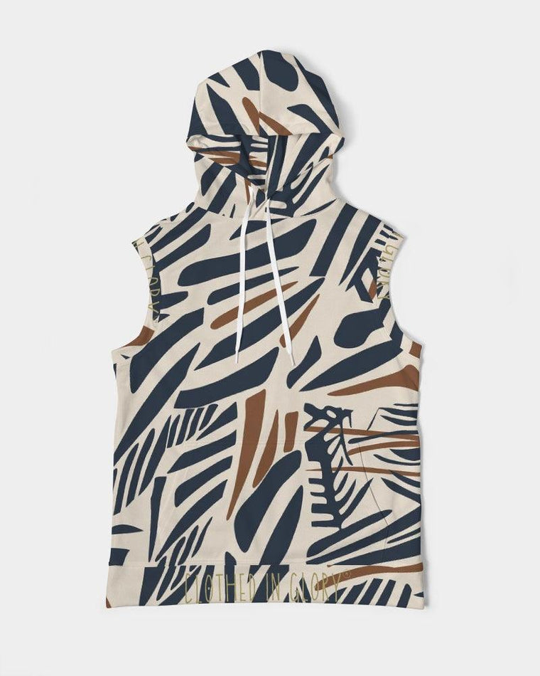Clothed In Glory Signature Wear African Print Premium Heavyweight Sleeveless Man Hoodie - ClothedInGloryApparel