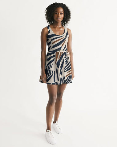 Clothed In Glory Signature Wear African Print Women's Scoop Neck Skater Dress - ClothedInGloryApparel