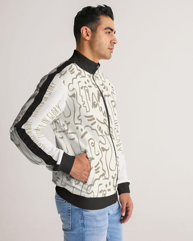 Clothed In Glory Signature Wear African Sun Man Stripe-Sleeve Track Jacket - ClothedInGloryApparel