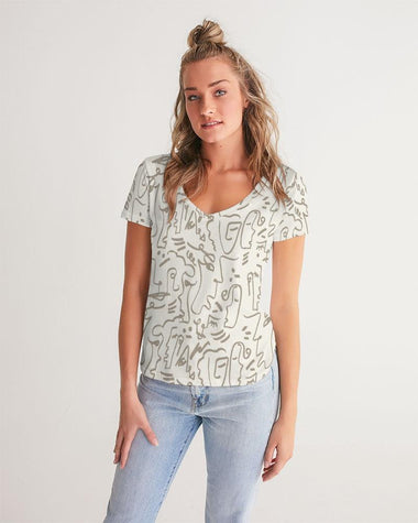 Clothed In Glory Signature Wear African Sun Women's V-Neck T-Shirt - ClothedInGloryApparel