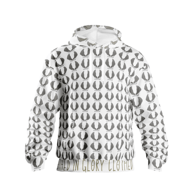 Clothed In Glory Signature Wear All Over Print Logo Man Pullover Hoodie - ClothedInGloryApparel
