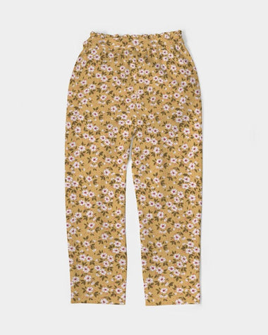 Clothed In Glory Signature Wear Small Flowers Women's Belted Tapered Pants - ClothedInGloryApparel
