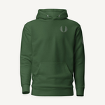 Clothed In Glory Classic Small Black and White Logo Unisex Hoodie