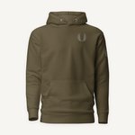 Clothed In Glory Classic Small Black and White Logo Unisex Hoodie