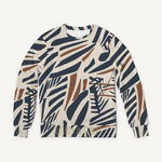 Clothed In Glory Signature Wear African Print Man Classic French Terry Crewneck Pullover Shirt