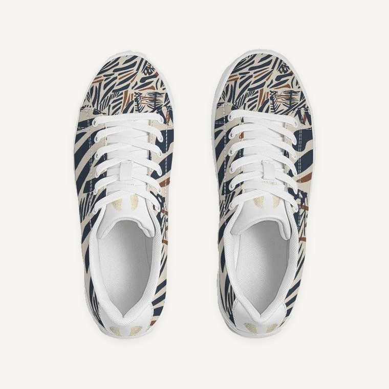 Clothed In Glory Signature Wear African Print Man Faux-Leather Sneaker/Shoes - ClothedInGloryApparel