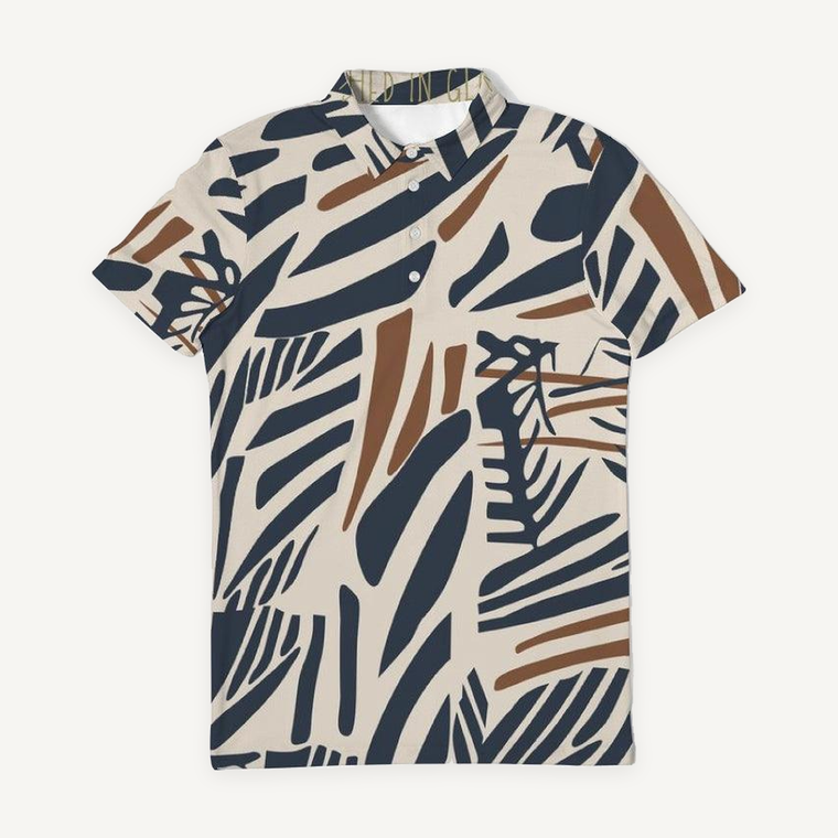 Clothed In Glory Signature Wear African Print Slim Fit Man Short Sleeve Polo - ClothedInGloryApparel
