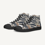 Clothed In Glory Signature Wear African Print Women's Hightop Canvas Shoes - Black