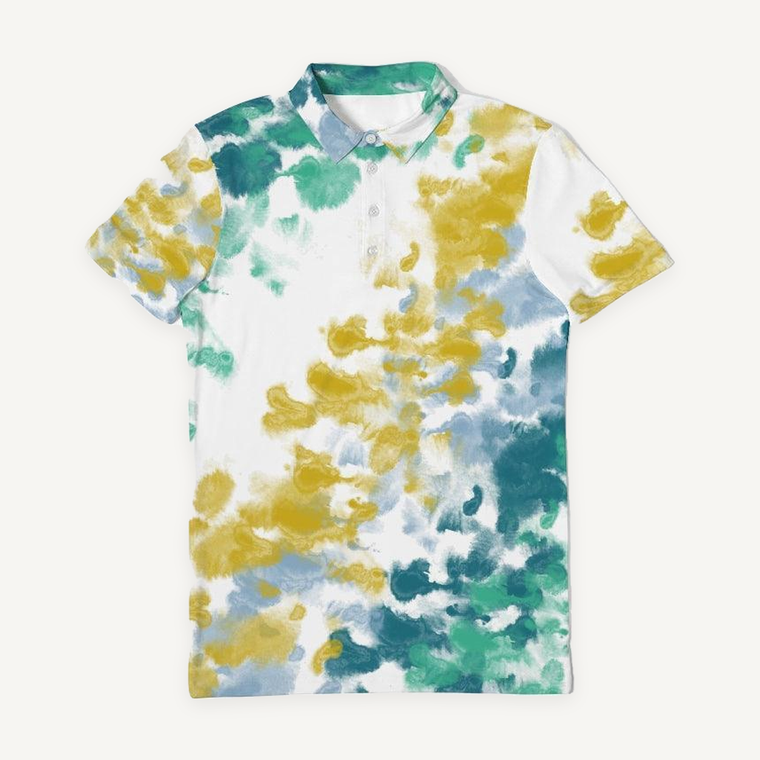 Clothed In Glory Colourful Pop Art Men's Slim Fit Short Sleeve Polo - ClothedInGloryApparel