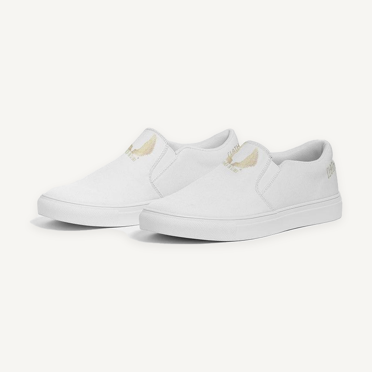 Clothed In Glory Signature Wear Large Classic Logo Man Slip-On Canvas Shoes - ClothedInGloryApparel