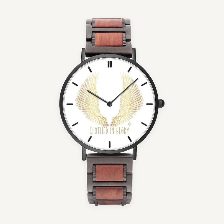 Clothed In Glory Wooden Strap Quartz Watch - With Indicators - ClothedInGloryApparel