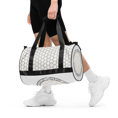 Clothed In Glory All Over Print Black and White Gym Bag - ClothedInGloryApparel