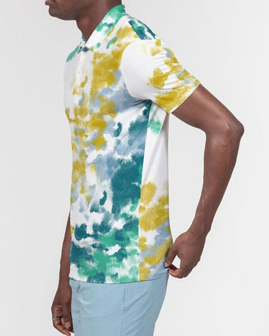 Clothed In Glory Colourful Pop Art Men's Slim Fit Short Sleeve Polo - ClothedInGloryApparel