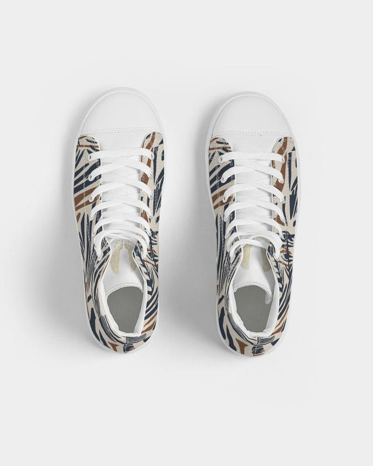 Clothed In Glory Signature Wear African Print Man Hightop Canvas Shoes - ClothedInGloryApparel
