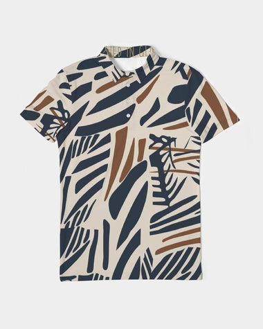 Clothed In Glory Signature Wear African Print Slim Fit Man Short Sleeve Polo - ClothedInGloryApparel