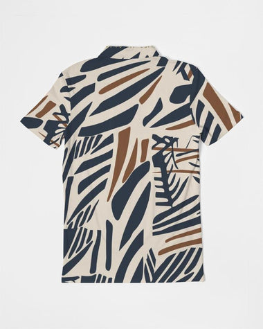 Clothed In Glory Signature Wear African Print Slim Fit Man Short Sleeve Polo - ClothedInGloryApparel