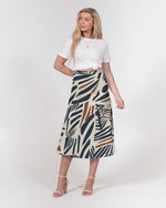 Clothed In Glory Signature Wear African Print Women's A-Line Midi Skirt - ClothedInGloryApparel