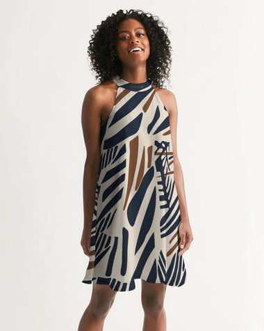 Clothed In Glory Signature Wear African Print Women's Halter Dress - ClothedInGloryApparel