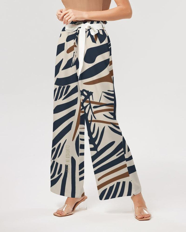 Clothed In Glory Signature Wear African Print Women's High-Rise Wide Leg Pants - ClothedInGloryApparel